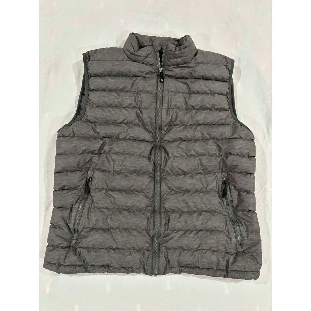 32 Degrees Heat Puffer Vest Gray Full Zip Insulated Quilted Size M